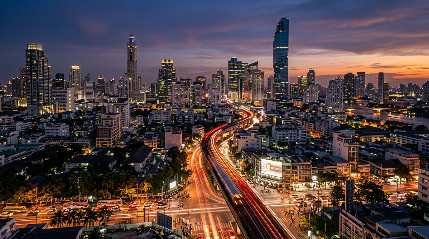 Bangkok Skyline and BTS Corridors